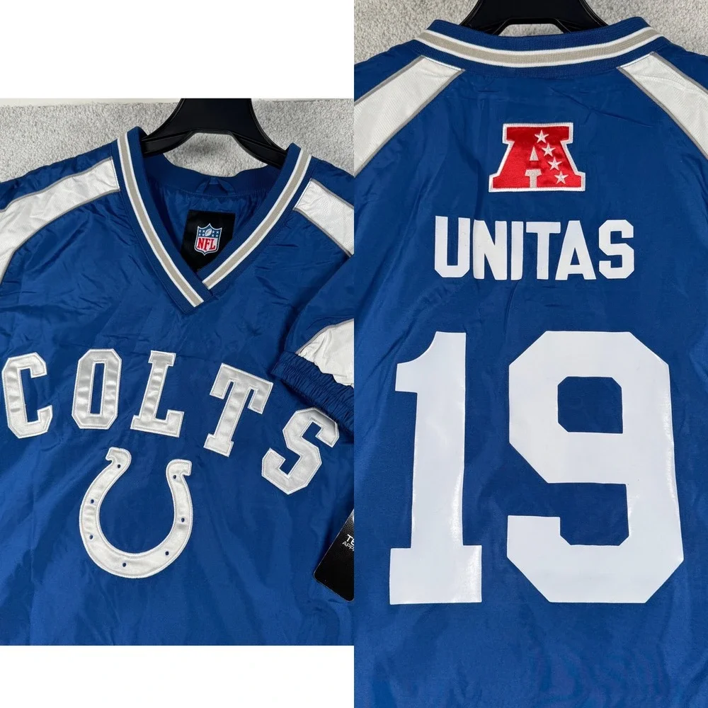 Johnny Unitas Indianapolis Colts NFL Football 2XL Baltimore Windbreaker XXL New